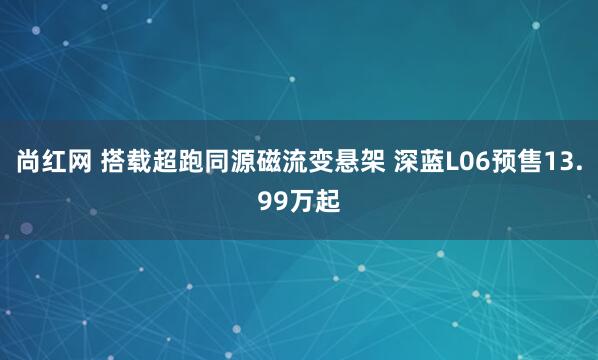 尚红网 搭载超跑同源磁流变悬架 深蓝L06预售13.99万起